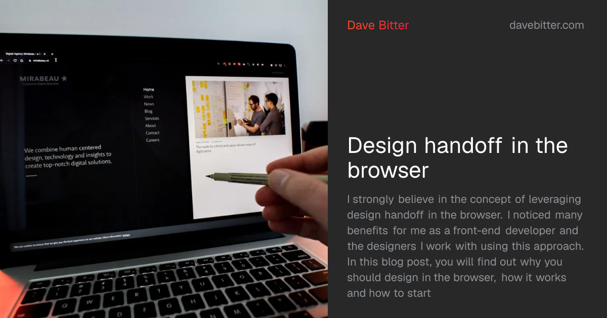 Web Design Hand Off Design handoff in the browser | Dave Bitter