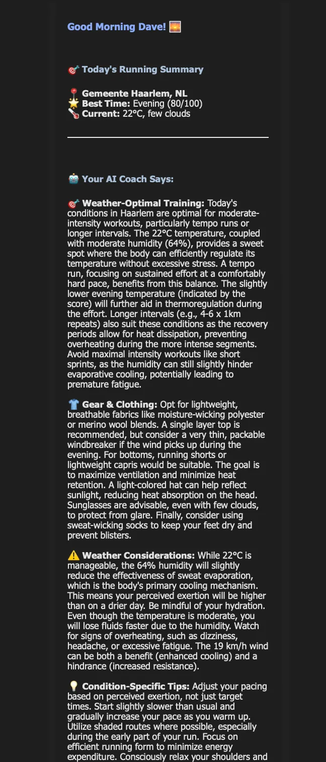 Email with above mentioned content