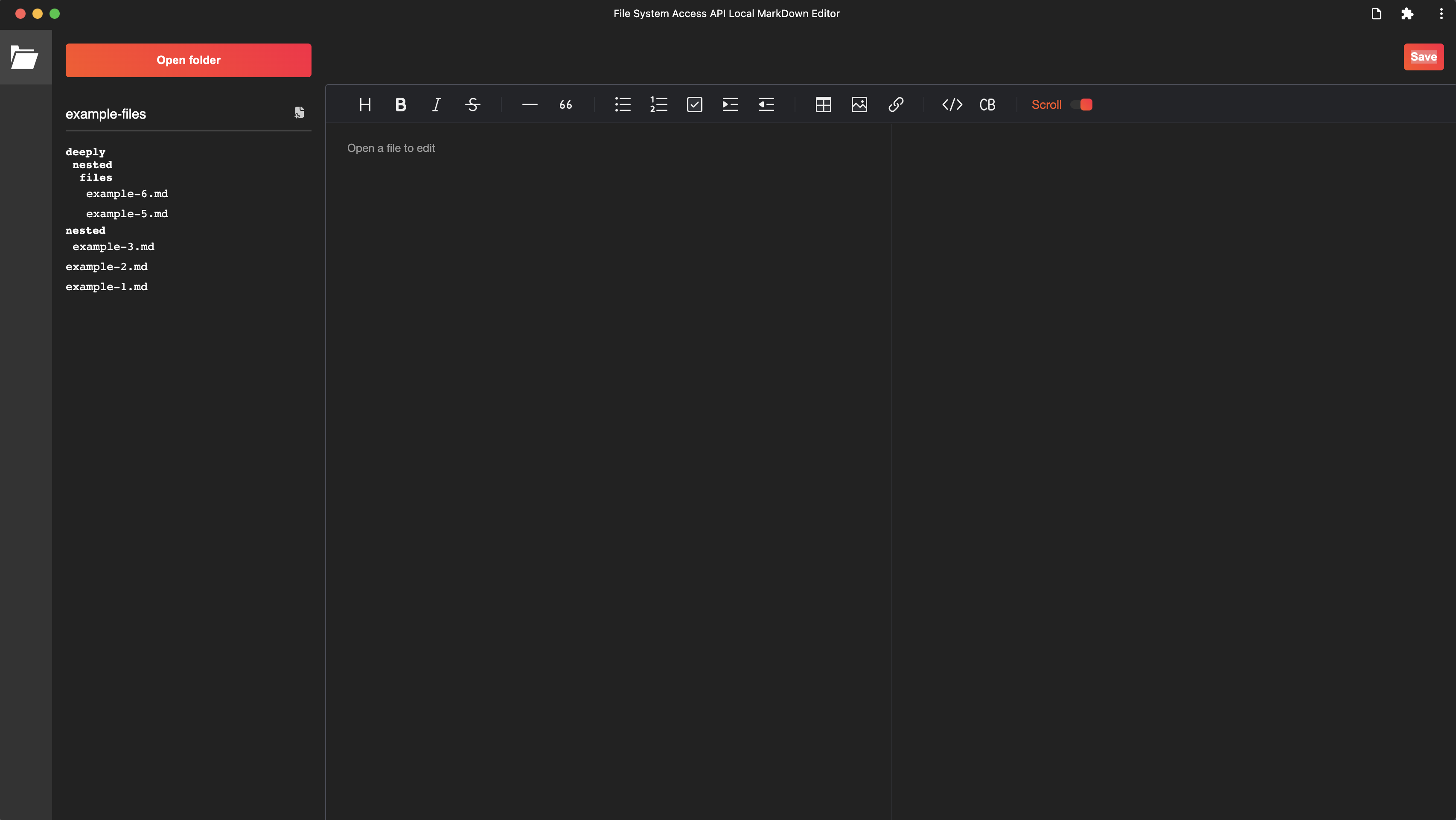 Screenshot of the demo application running as a PWA on MacOS