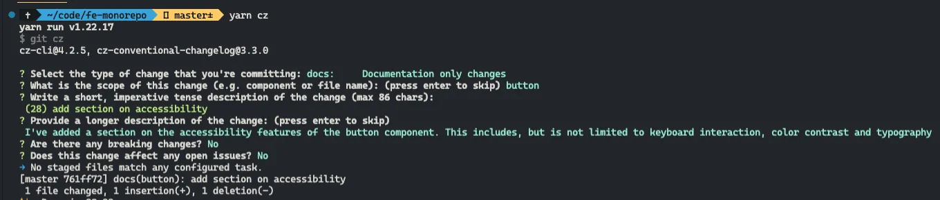 Screenshot of questions the interactive CLI prompts with