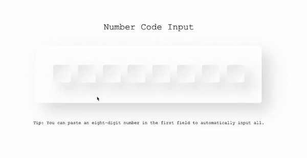 Number Code Input with HTML and CSS