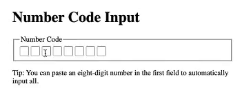 Number Code Input with HTML