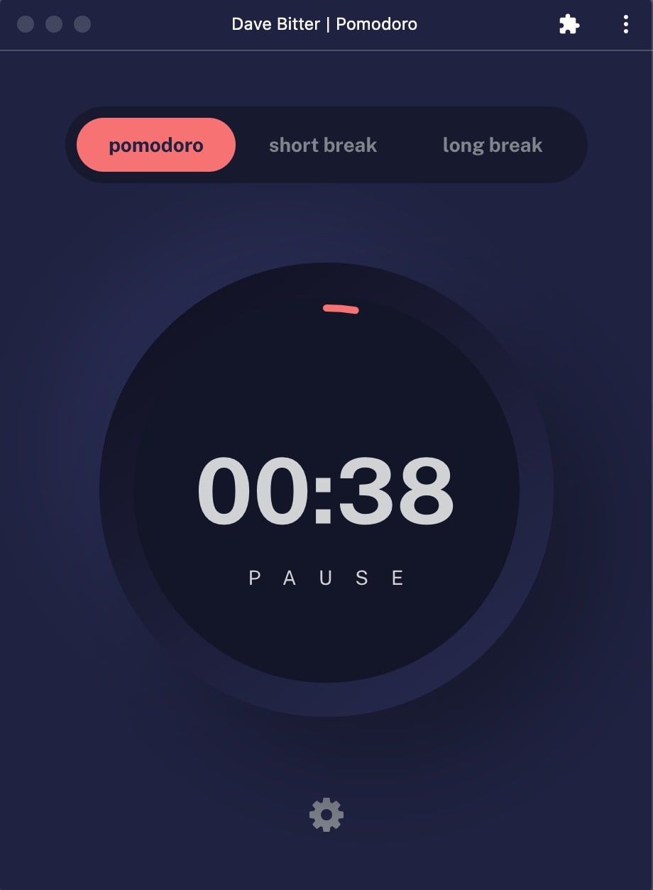 Pomodoro Progressive Web App on MacOS