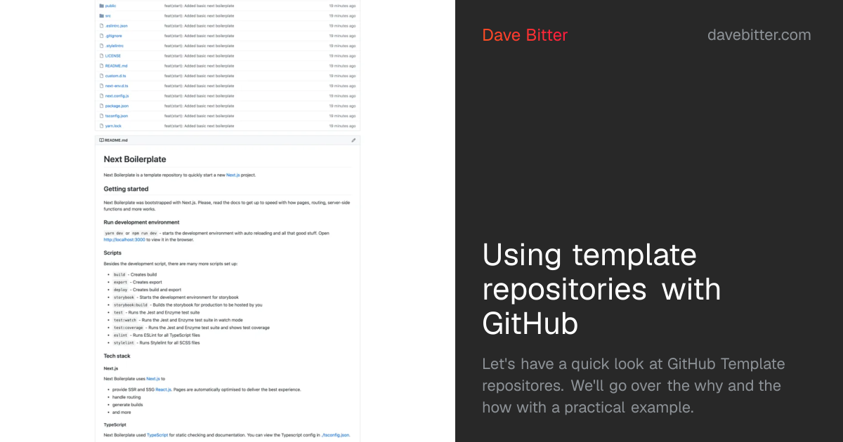 Using template repositories with GitHub | Dave Bitter